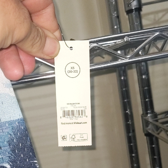 No Boundaries Blue and White Palm Tree Tank Top - Picture 3 of 5